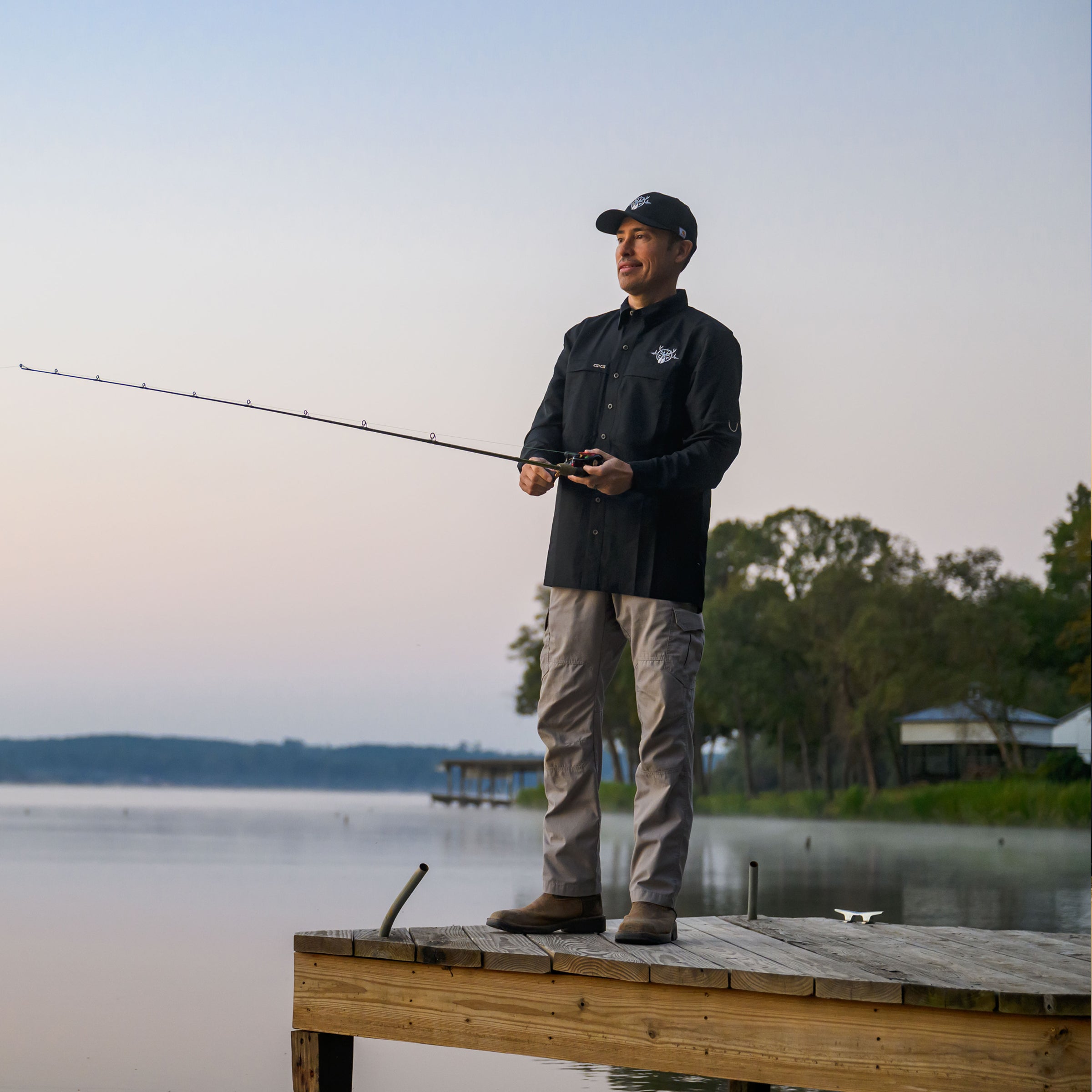 Heartbeat of a Hunter Long Sleeve Men's MicroFiber Shirt - Caviar