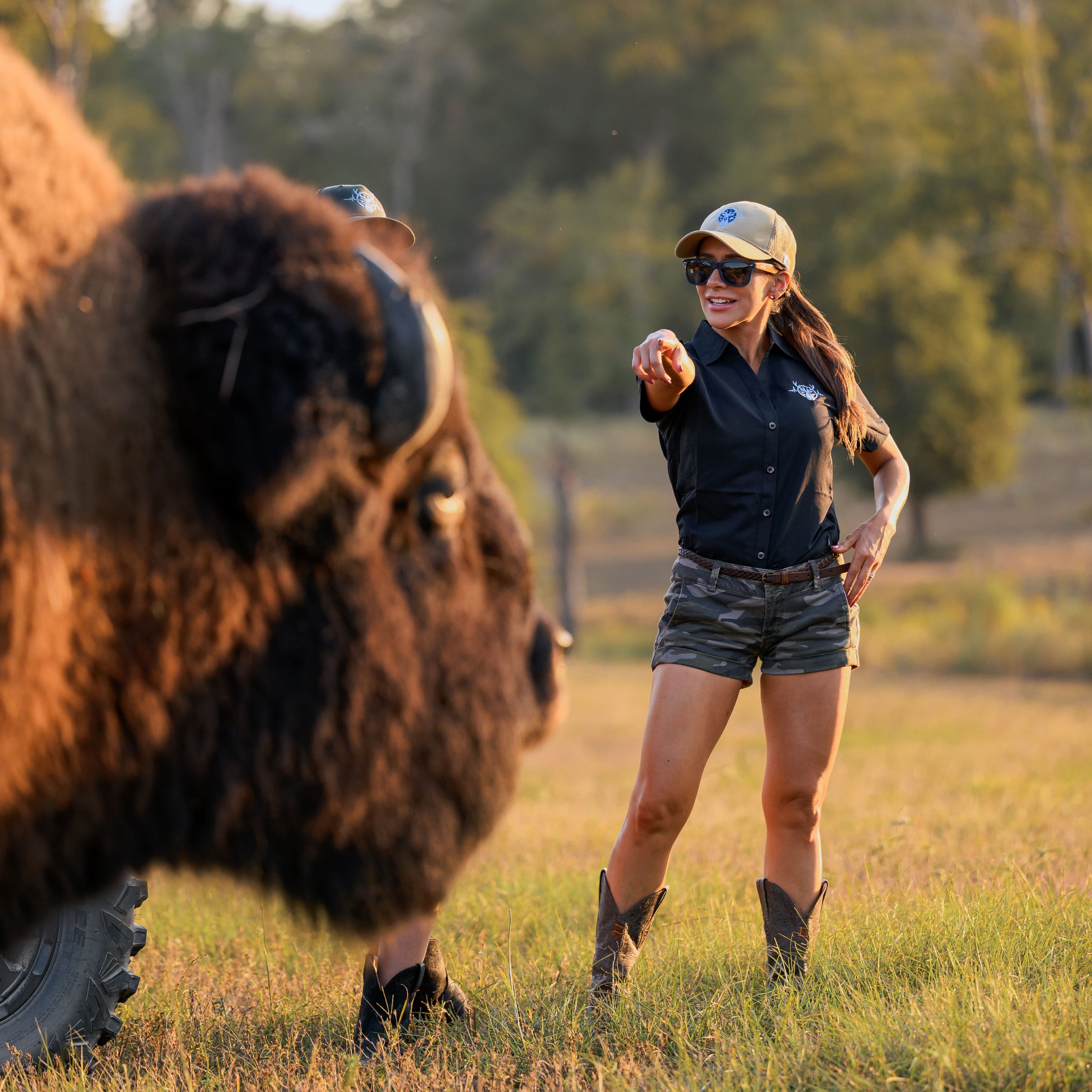 Heartbeat of a Hunter Short Sleeve Women's MicroFiber Shirt - Caviar