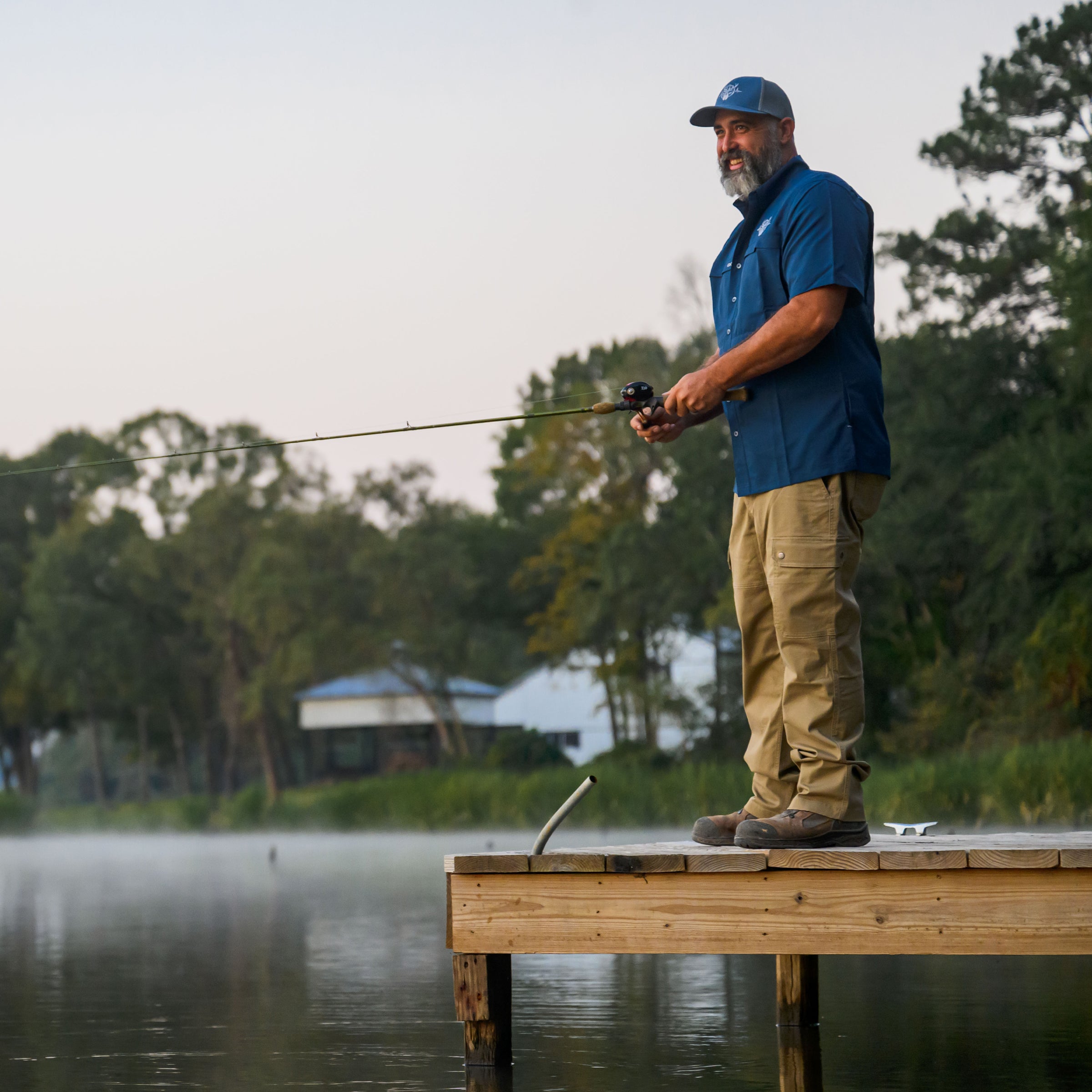 Heartbeat of a Hunter Short Sleeve Men's MicroFiber Shirt - Deep Water