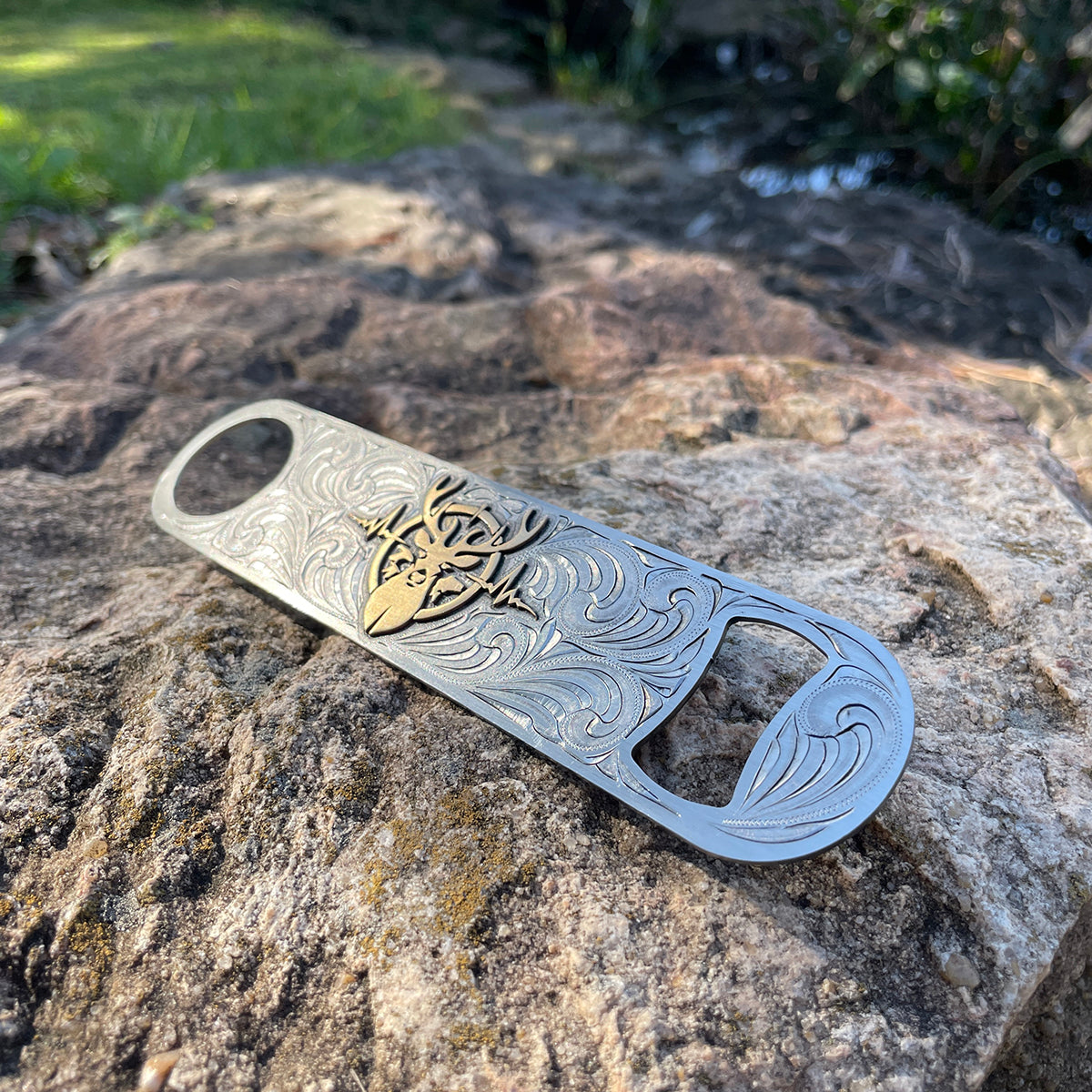 Heartbeat of a Hunter Rustic Western Style Bartender Bottle Opener