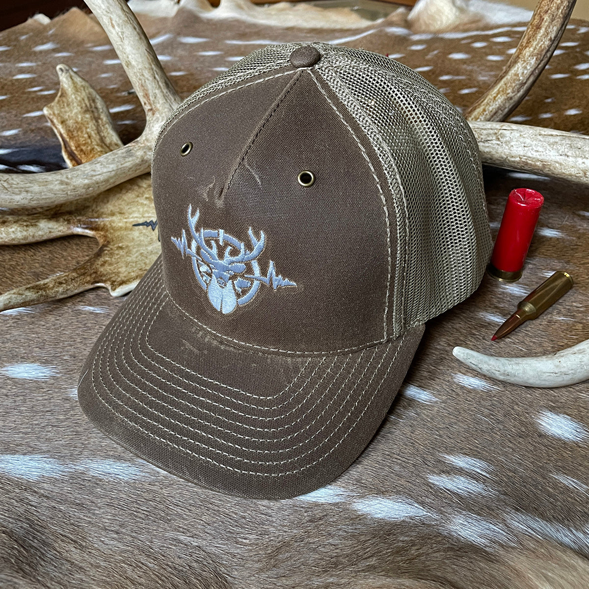 Heartbeat of a Hunter Brown & Khaki Trucker Cap