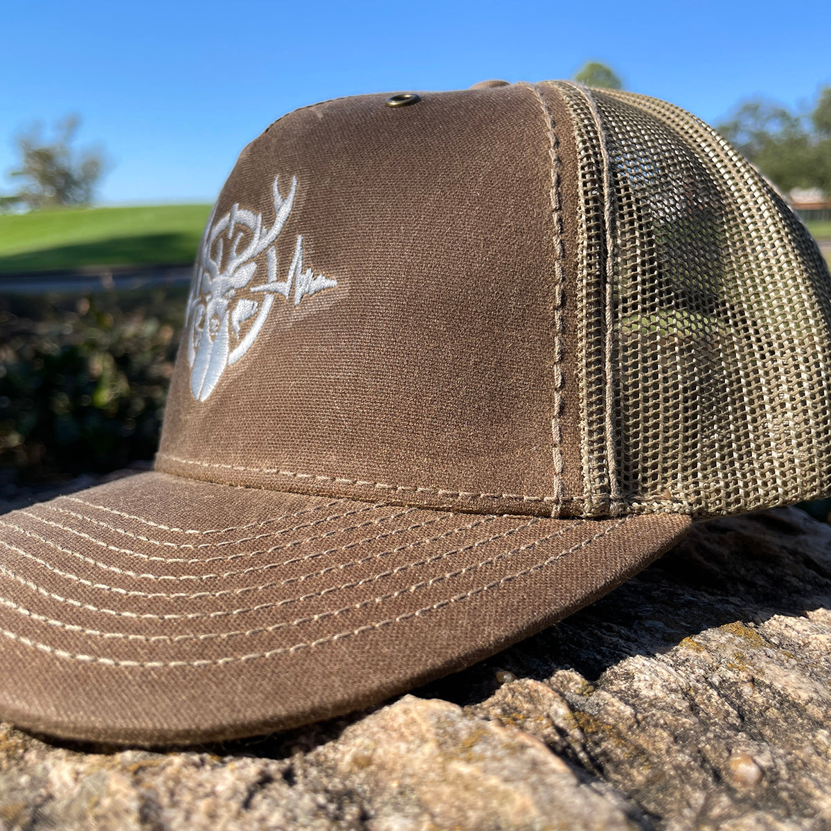 Heartbeat of a Hunter Brown & Khaki Trucker Cap
