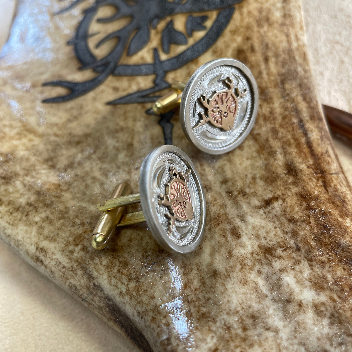 Heartbeat of a Hunter Button-Style Cuff Links
