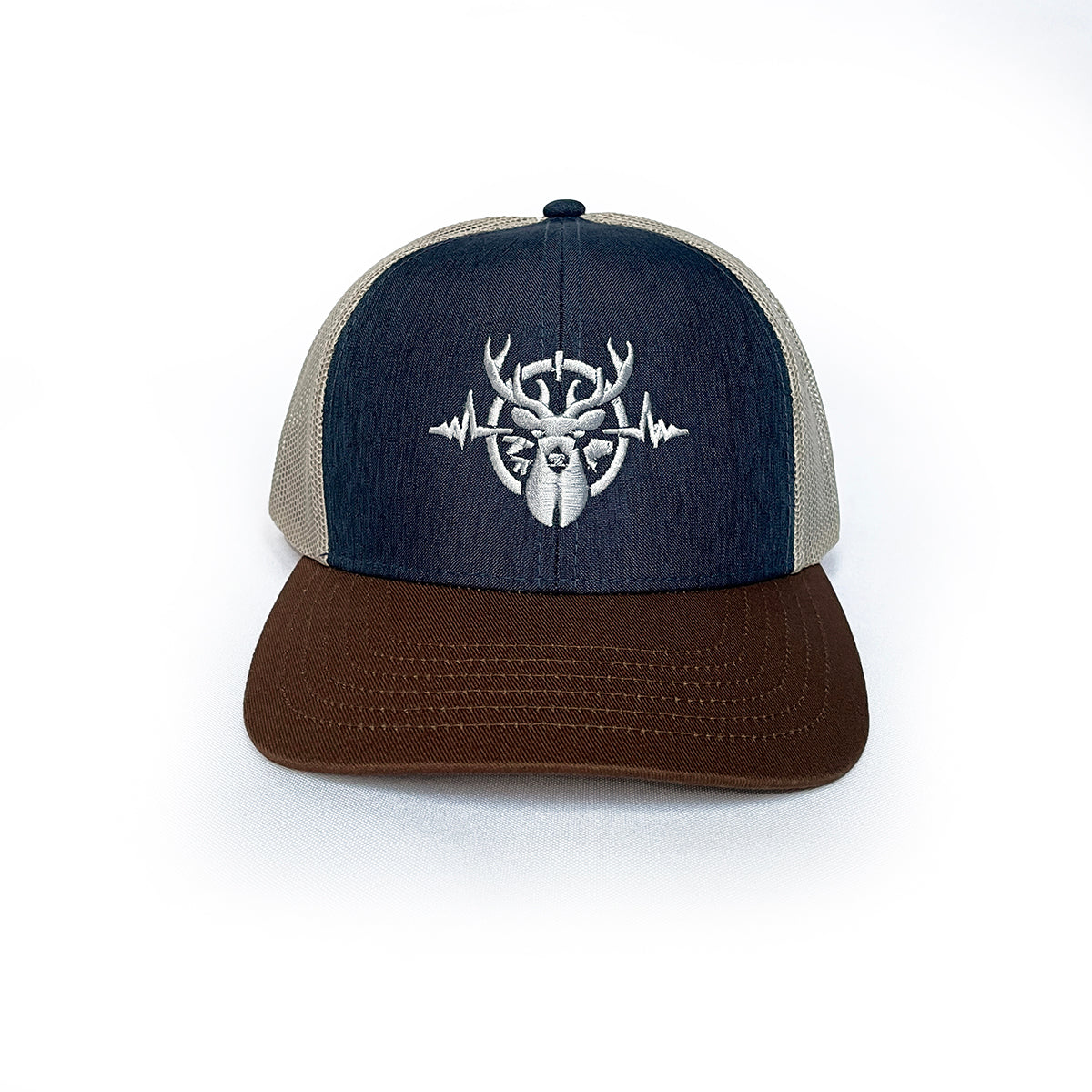 Heartbeat of a Hunter Heathered Navy, Khaki & Brown Trucker Cap