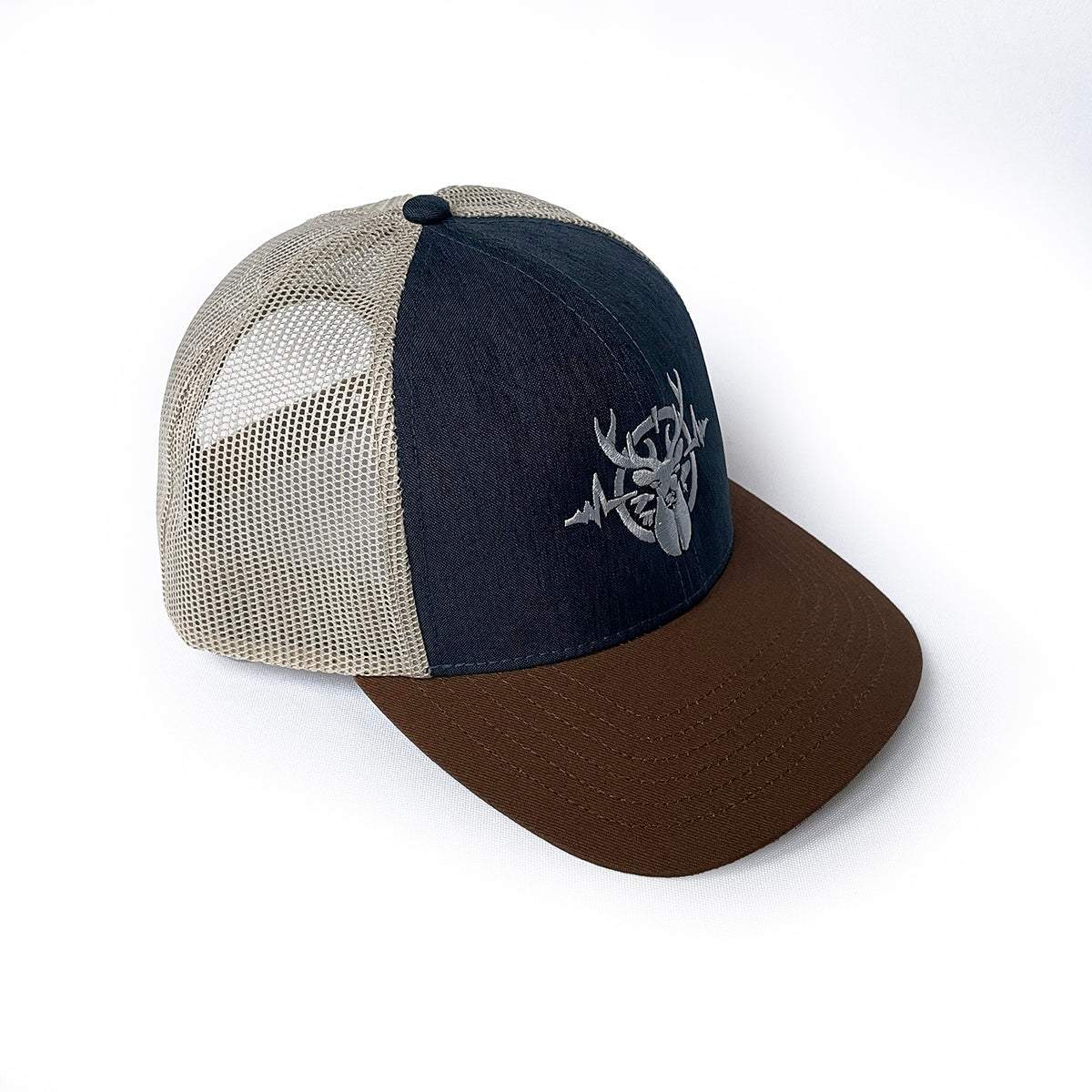 Heartbeat of a Hunter Heathered Navy, Khaki & Brown Trucker Cap