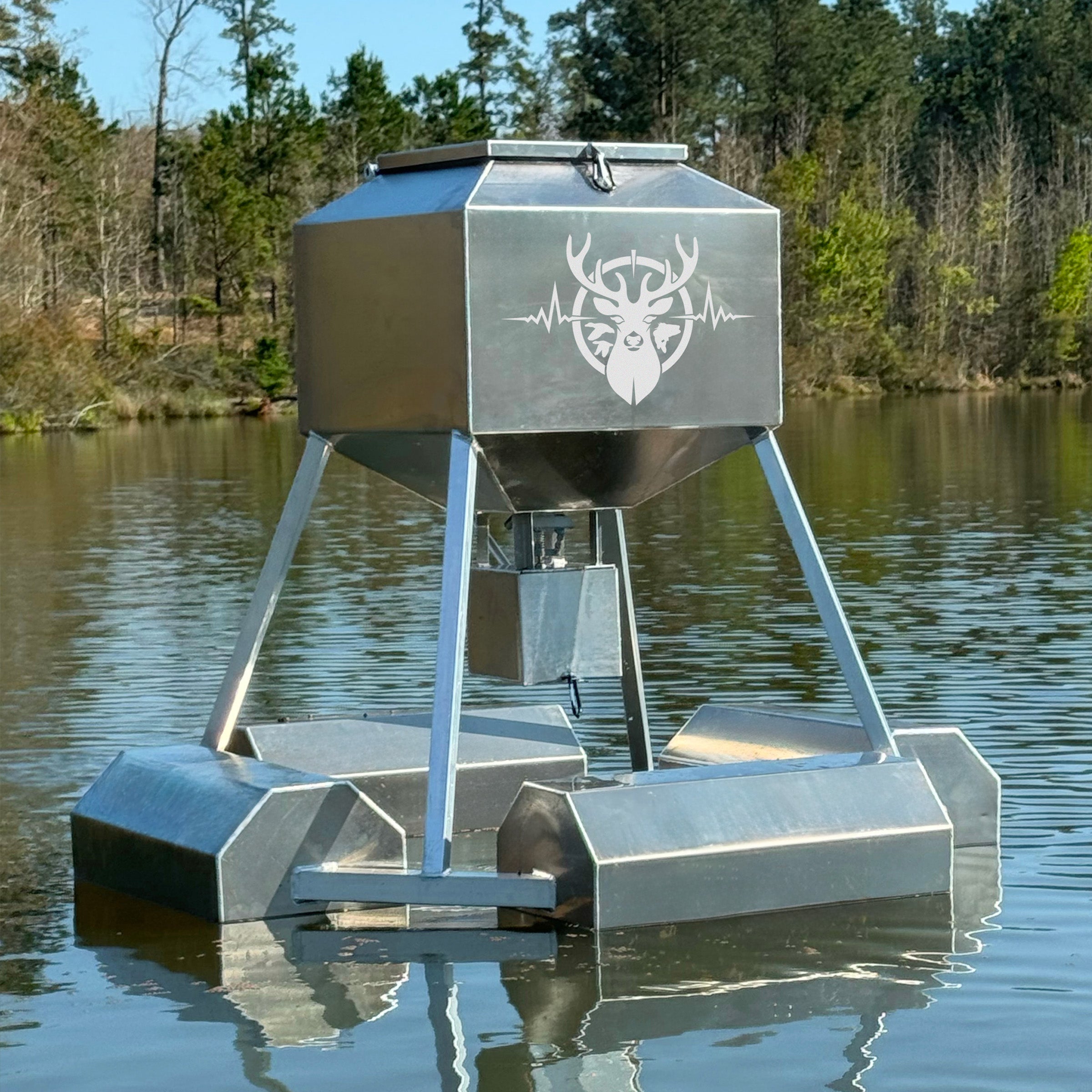 300 lb. Aluminum Floating Fish Feeder – Enhance Your Aquatic Habitat