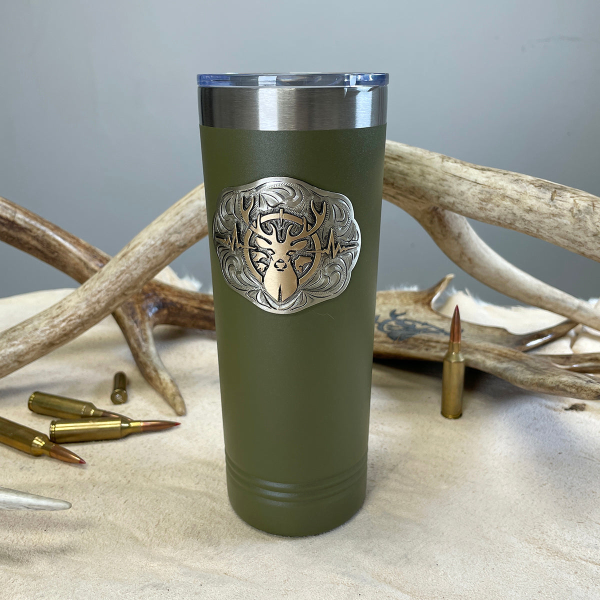 Heartbeat of a Hunter 20 oz. Tumbler – Olive