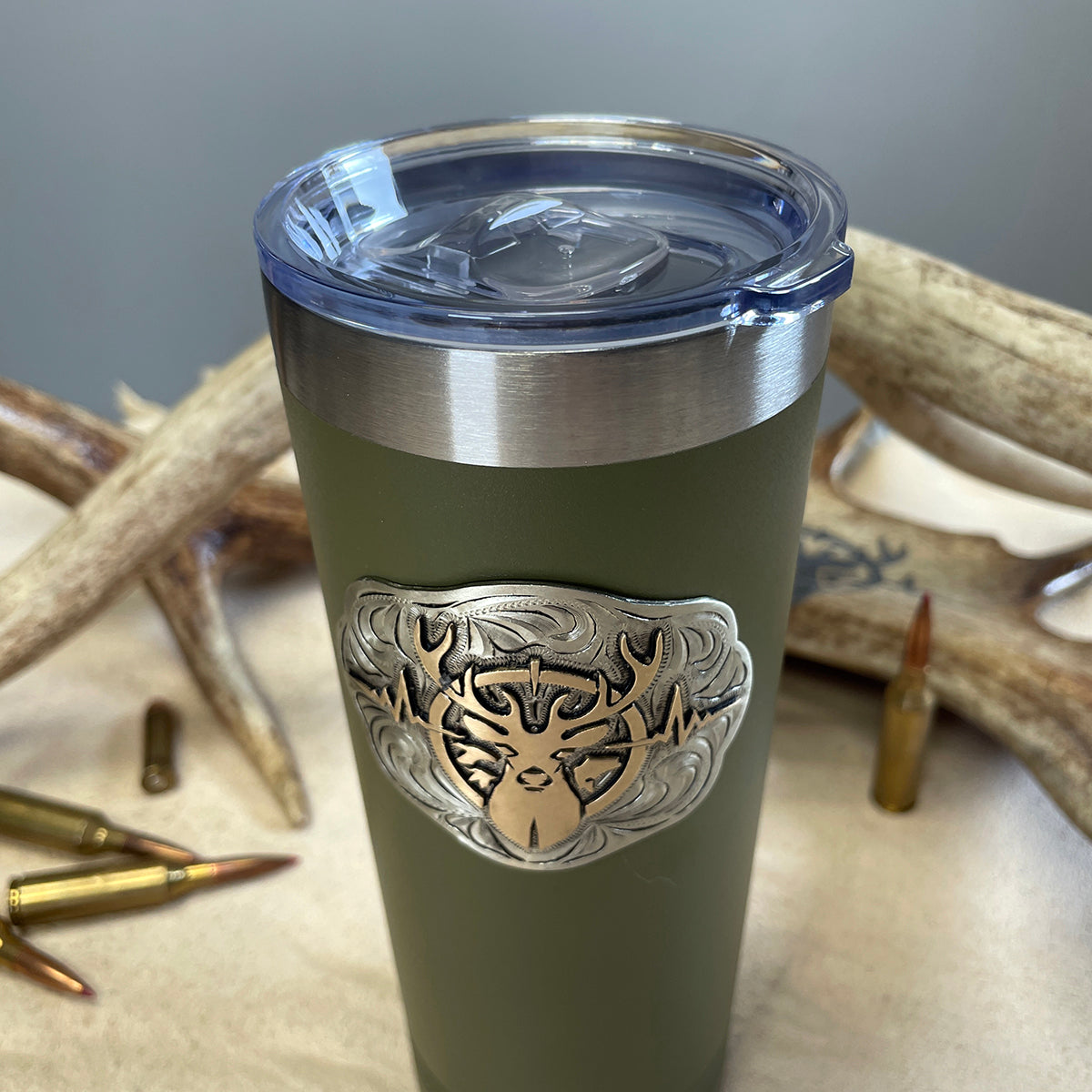 Heartbeat of a Hunter 20 oz. Tumbler – Olive