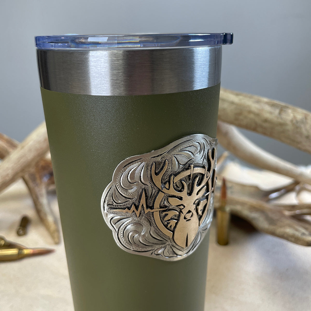 Heartbeat of a Hunter 20 oz. Tumbler – Olive