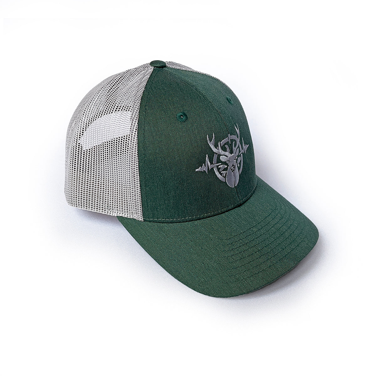 Heartbeat of a Hunter Heather Dark Green & Light Grey Trucker Cap