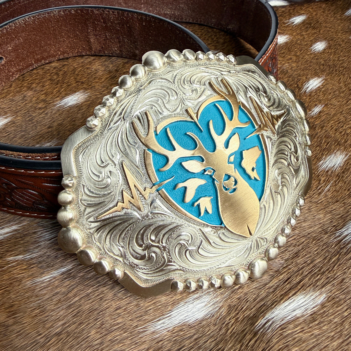 Heartbeat of a Hunter Elipse Turquoise Belt Buckle