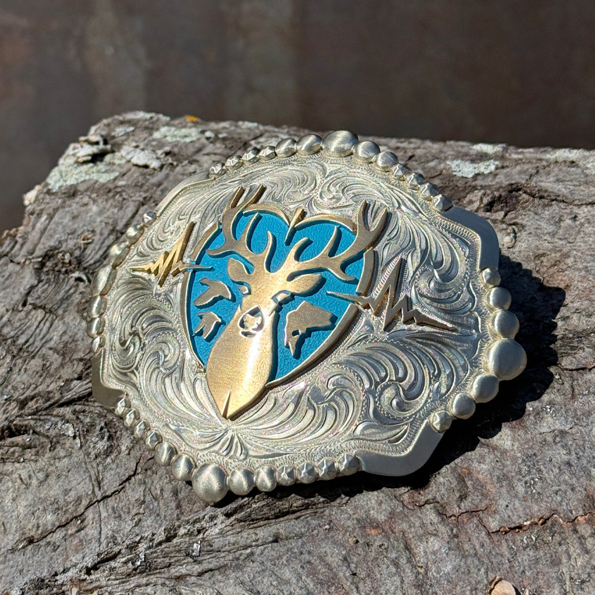 Heartbeat of a Hunter Elipse Turquoise Belt Buckle
