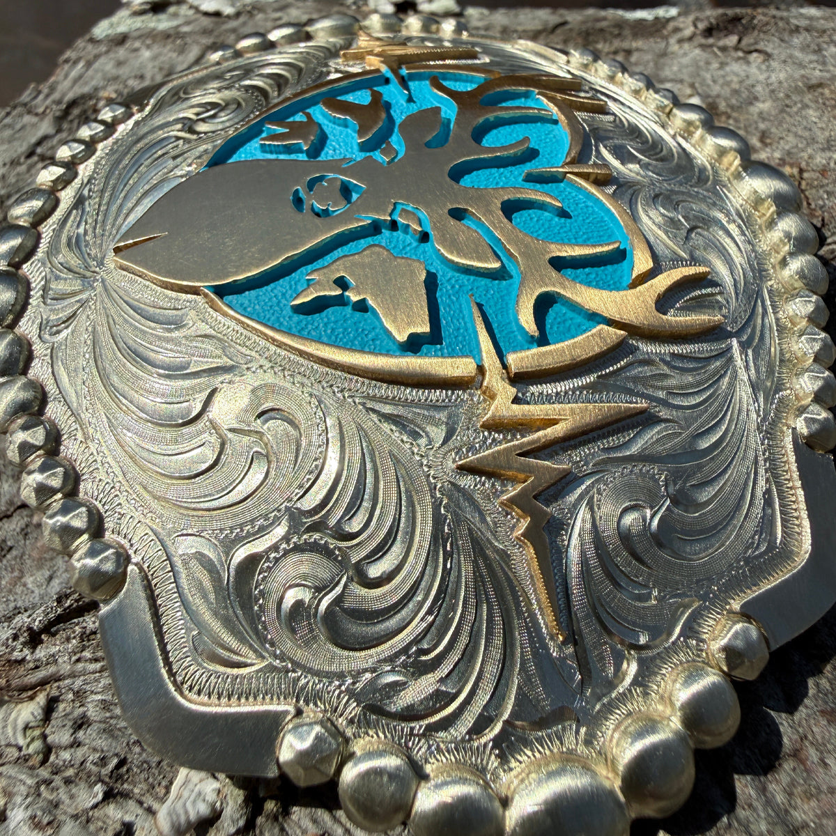 Heartbeat of a Hunter Elipse Turquoise Belt Buckle