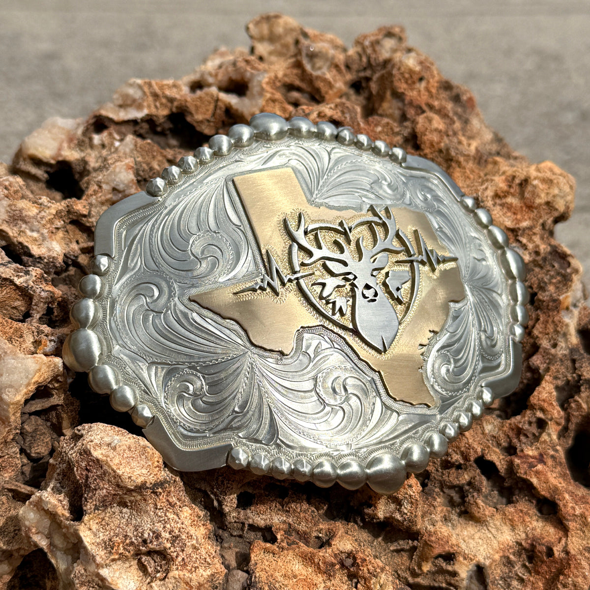 Heartbeat of a Hunter Texas Belt Buckle