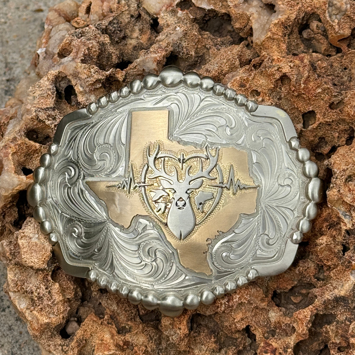 Heartbeat of a Hunter Texas Belt Buckle