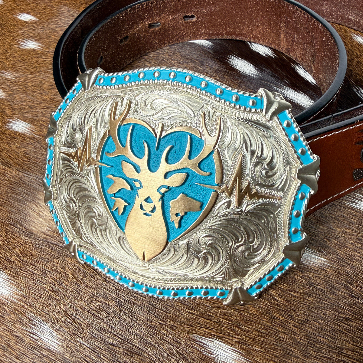 Heartbeat of a Hunter Western Turquoise Belt Buckle