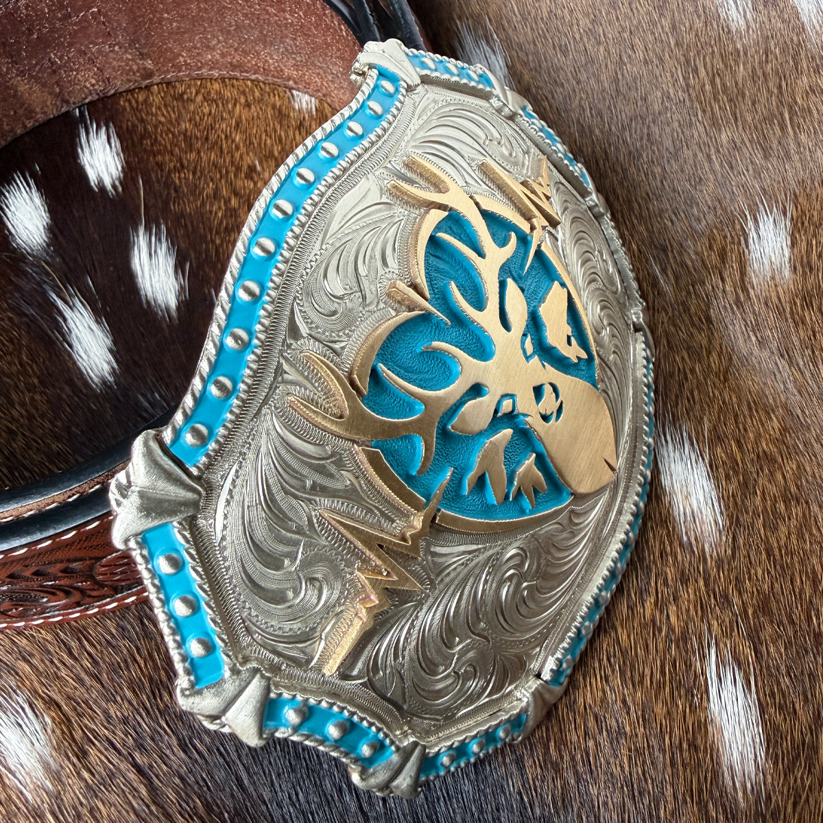 Heartbeat of a Hunter Western Turquoise Belt Buckle