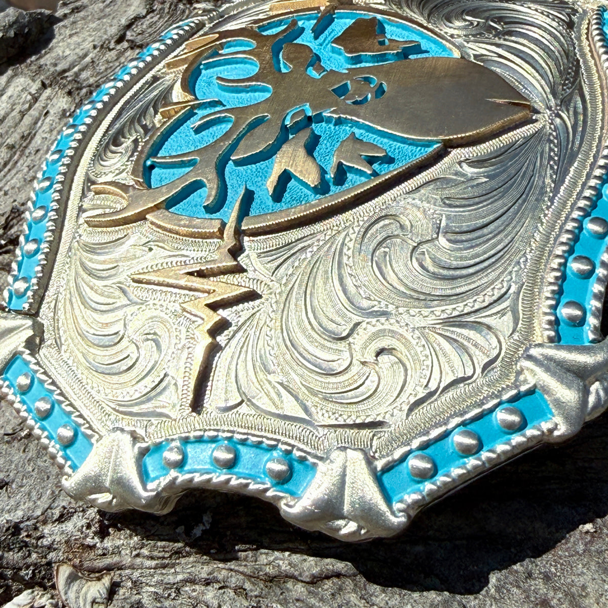 Heartbeat of a Hunter Western Turquoise Belt Buckle