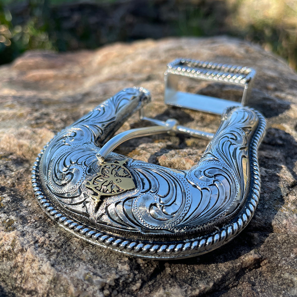 Heartbeat of a Hunter Domed Western Belt Buckle