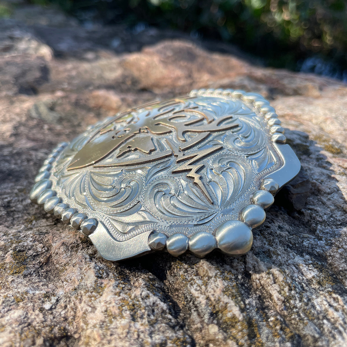 Heartbeat of a Hunter Large Elipse Belt Buckle