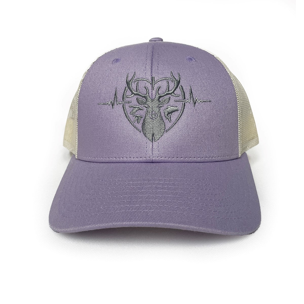 Heartbeat of a Huntress Lavender & White Trucker Cap