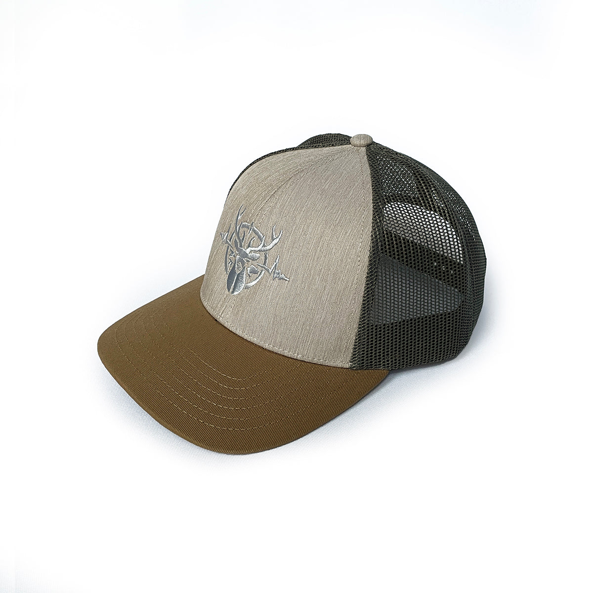 Heartbeat of a Hunter Heathered Stone, Loden, Old Gold Trucker Hat