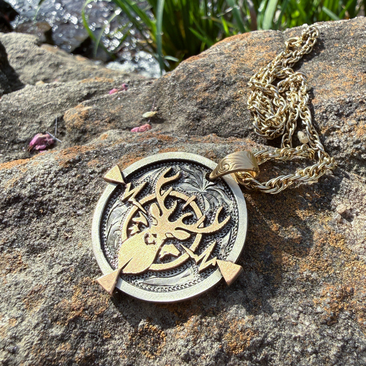 Heartbeat of a Hunter Medallion Pendant
