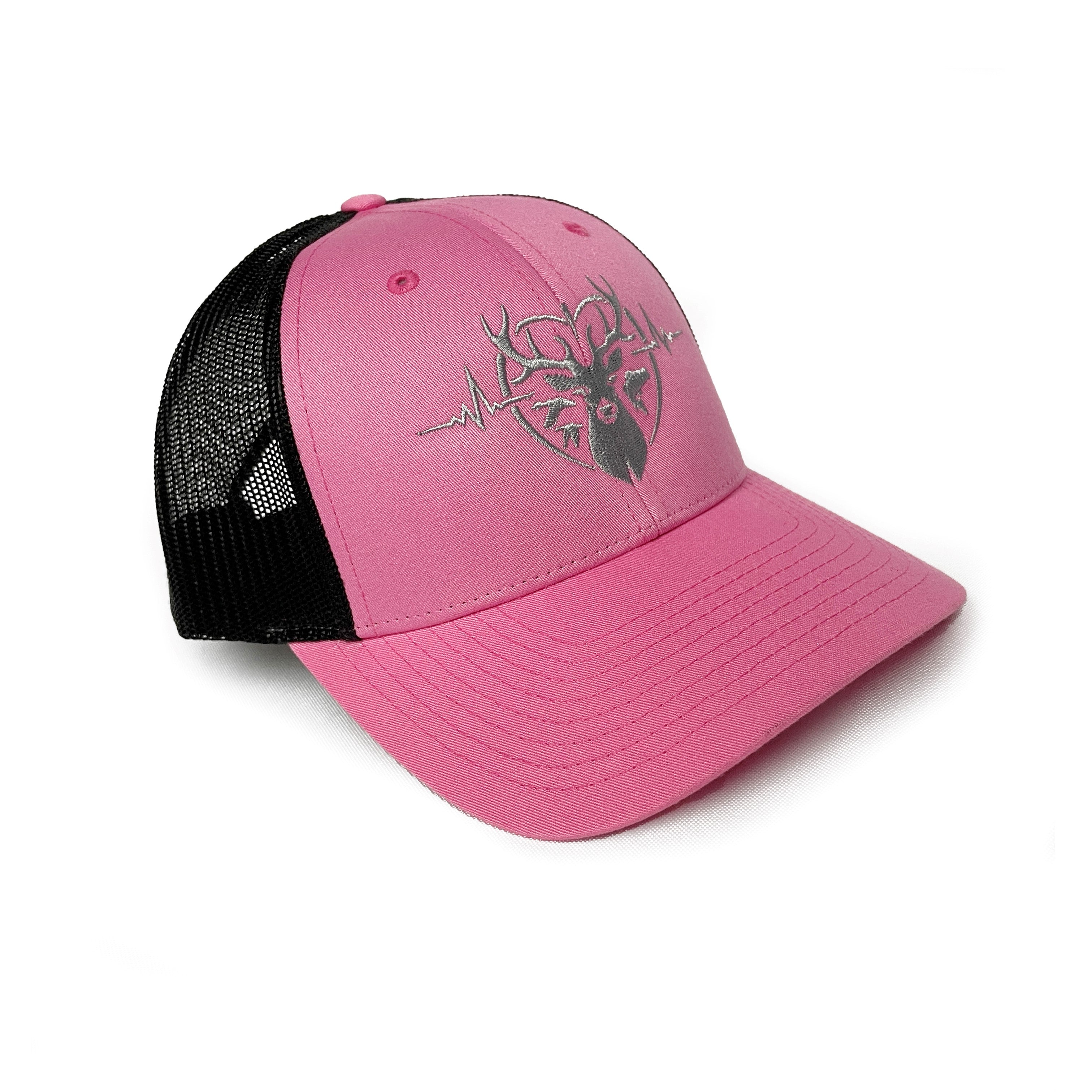Heartbeat of a Huntress Pink & Black Trucker Cap