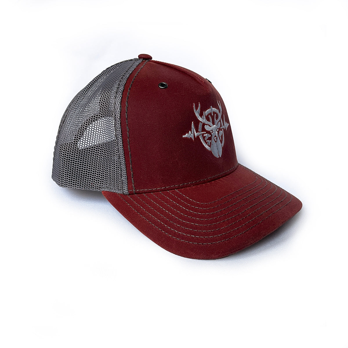Heartbeat of a Hunter Burnt Red & Charcoal Hawthorne Trucker Cap