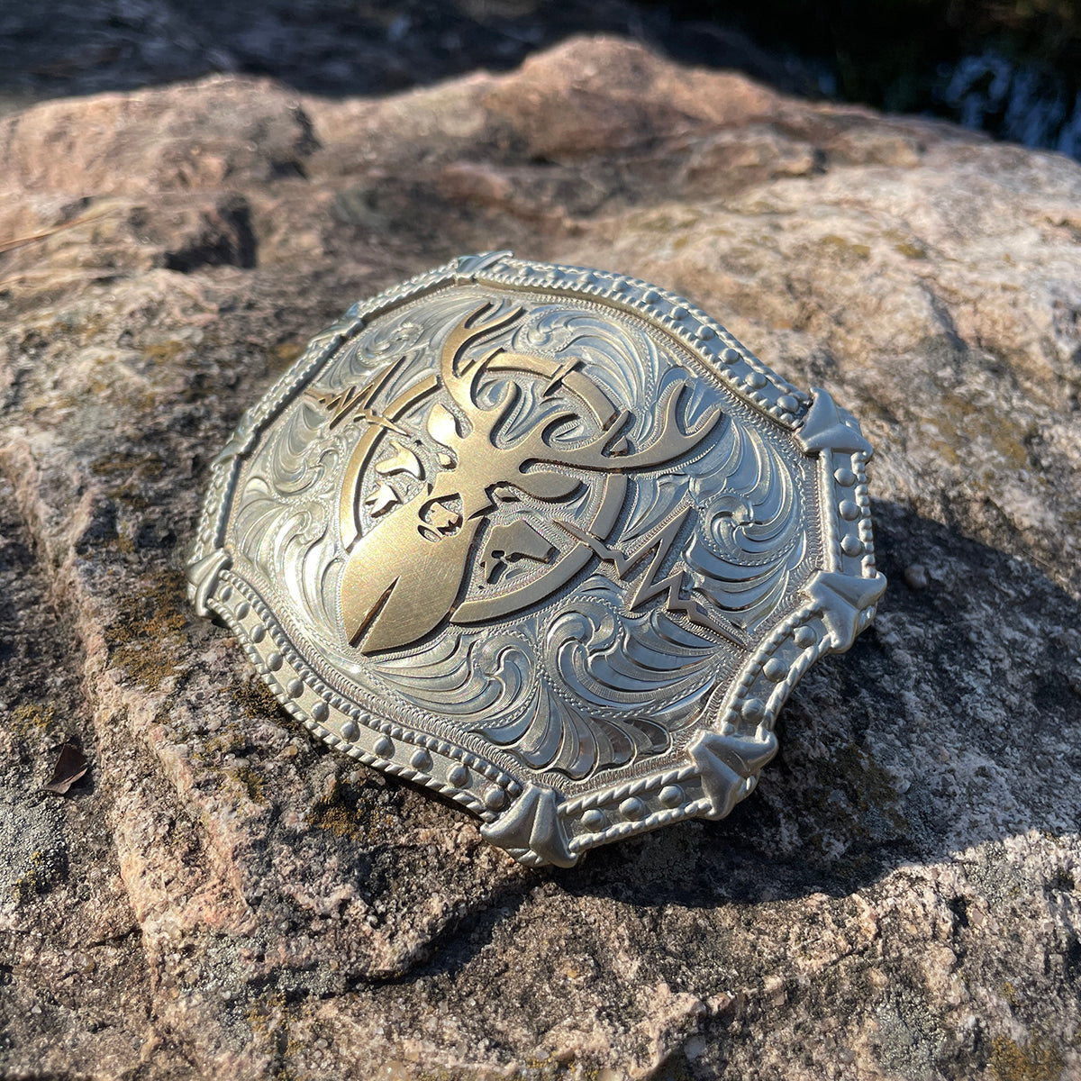 Heartbeat of a Hunter Large Western Belt Buckle