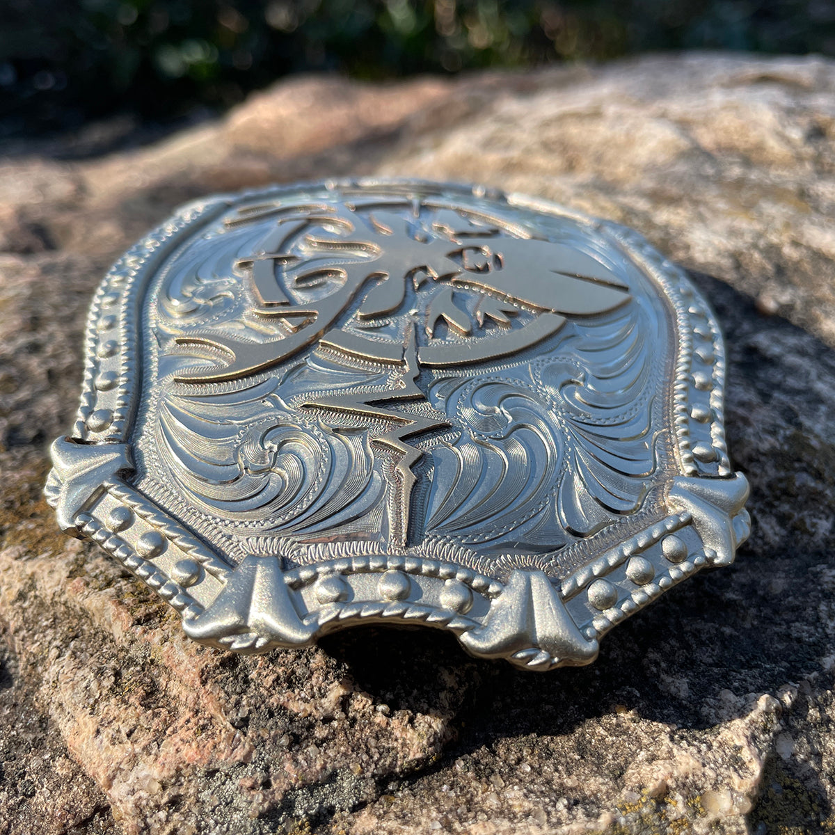 Heartbeat of a Hunter Large Western Belt Buckle