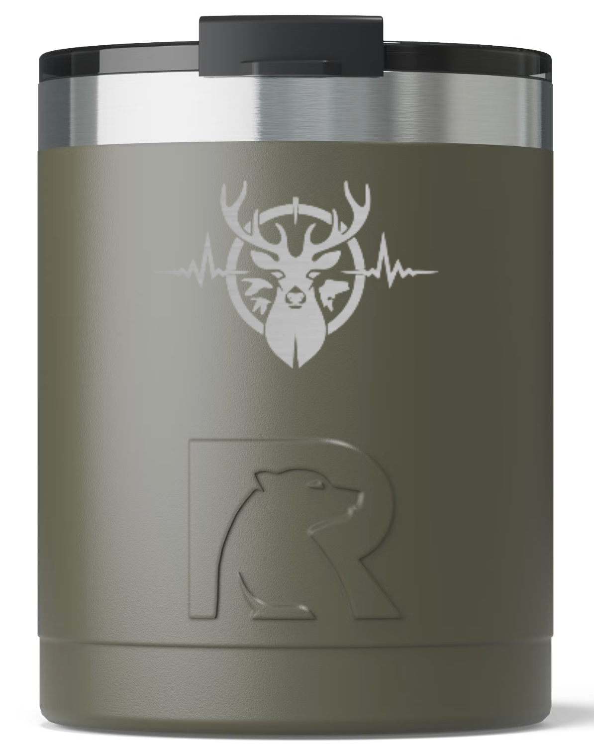 Heartbeat of a Hunter 12oz. Essential Lowball Tumbler - Olive