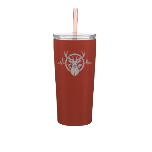 Heartbeat of a Hunter Tumbler with Straw