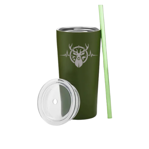 Heartbeat of a Hunter Tumbler with Straw