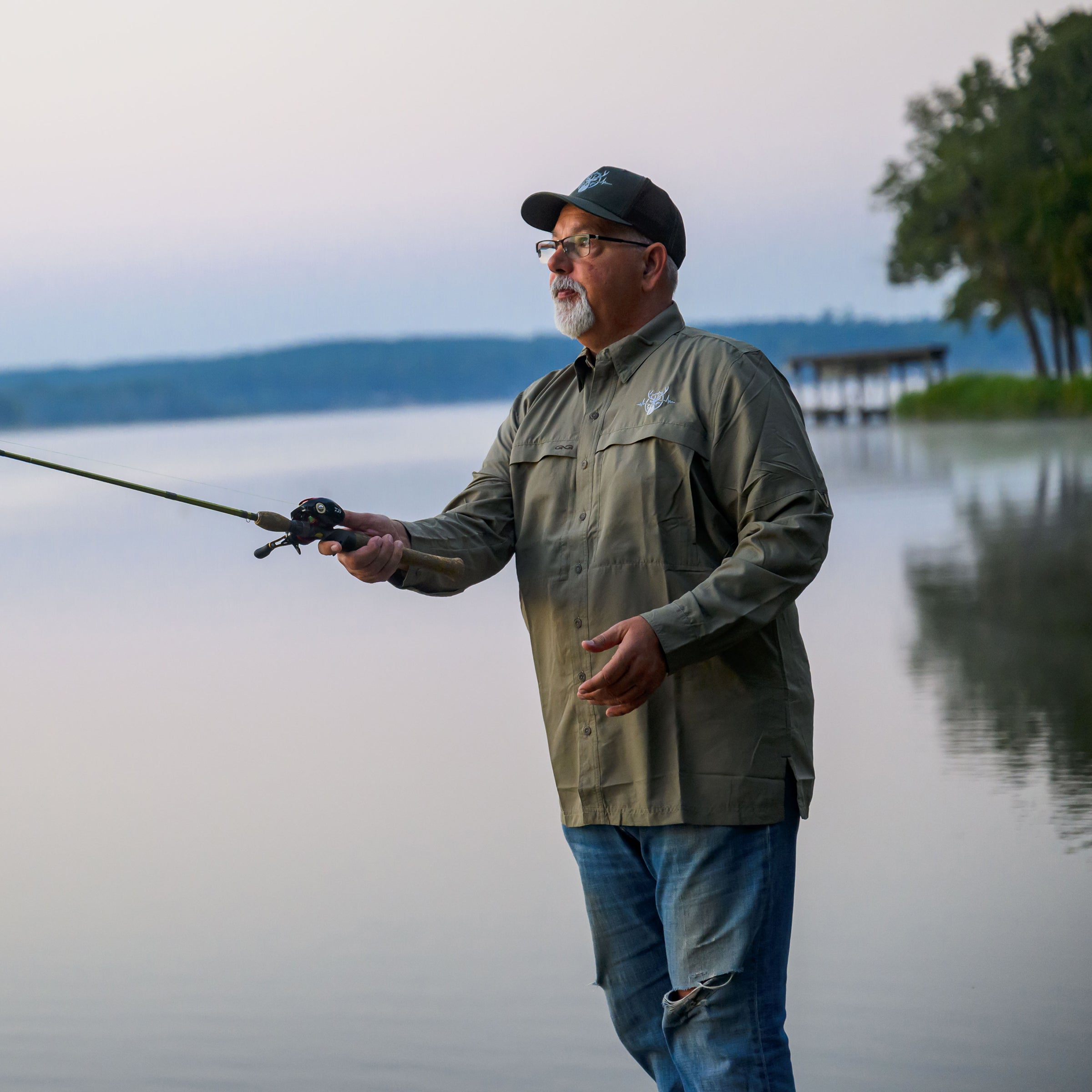Heartbeat of a Hunter Long Sleeve Men's MicroFiber Shirt - Mesquite