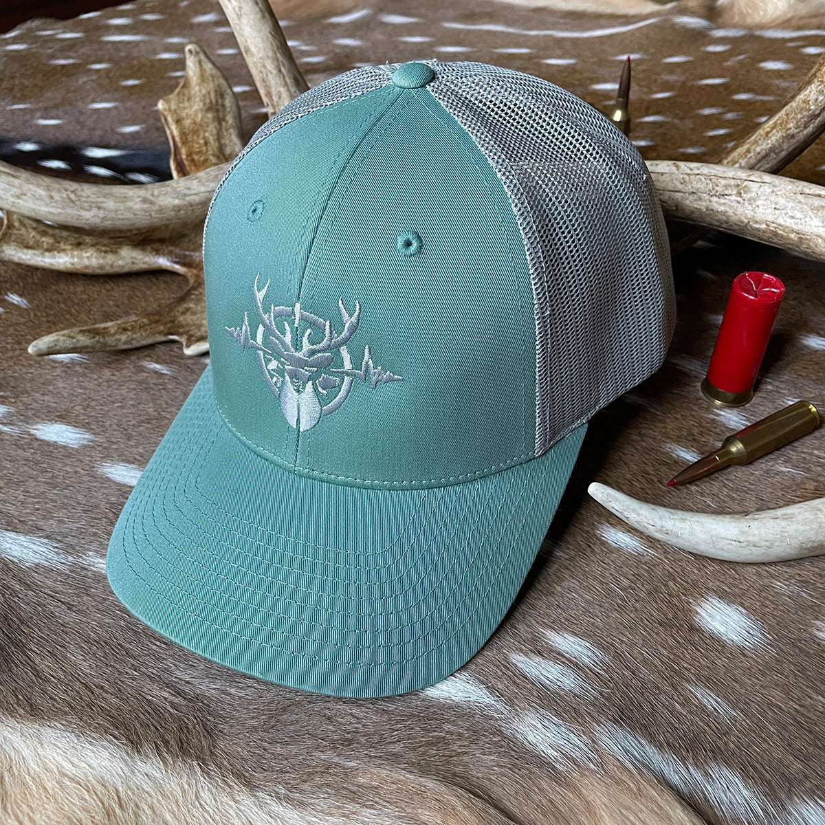 Heartbeat of a Hunter Smoke Blue & Aluminum Trucker Cap
