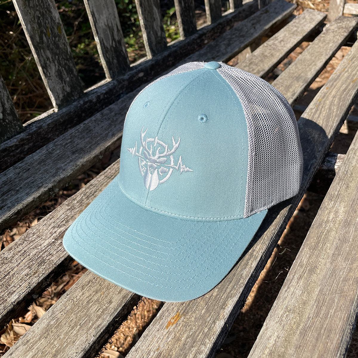 Heartbeat of a Hunter Smoke Blue & Aluminum Trucker Cap