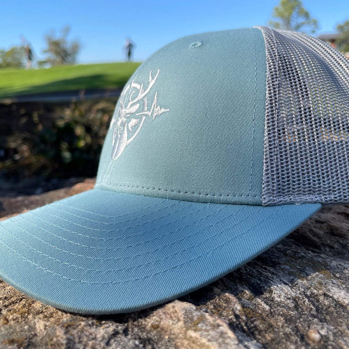 Heartbeat of a Hunter Smoke Blue & Aluminum Trucker Cap