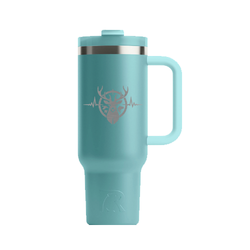 Heartbeat of a Hunter 40 oz. Road Trip Tumbler -Teal