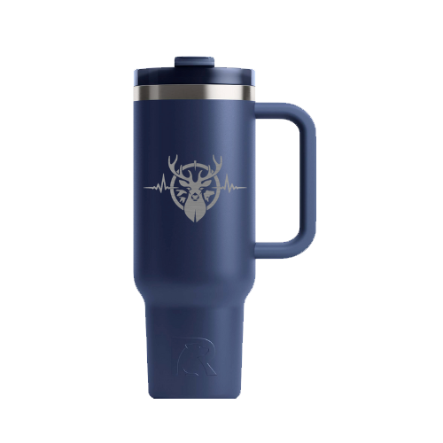 Heartbeat of a Hunter 40 oz. Road Trip Tumbler- Navy