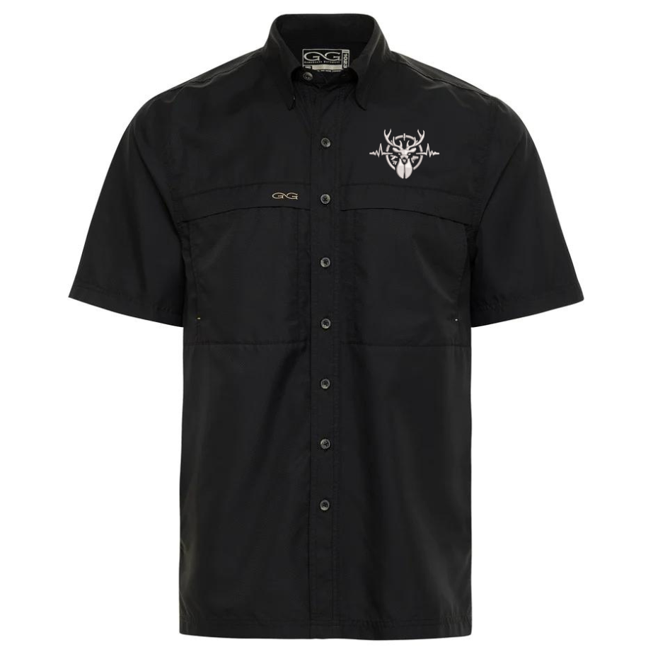 Heartbeat of a Hunter Short Sleeve Men's MicroFiber Shirt - Caviar