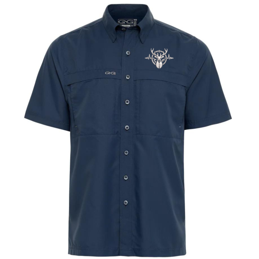 Heartbeat of a Hunter Short Sleeve Men's MicroFiber Shirt - Deep Water