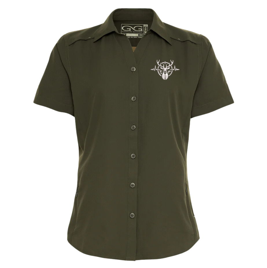 Heartbeat of a Hunter Short Sleeve Women's MicroFiber Shirt - Agave
