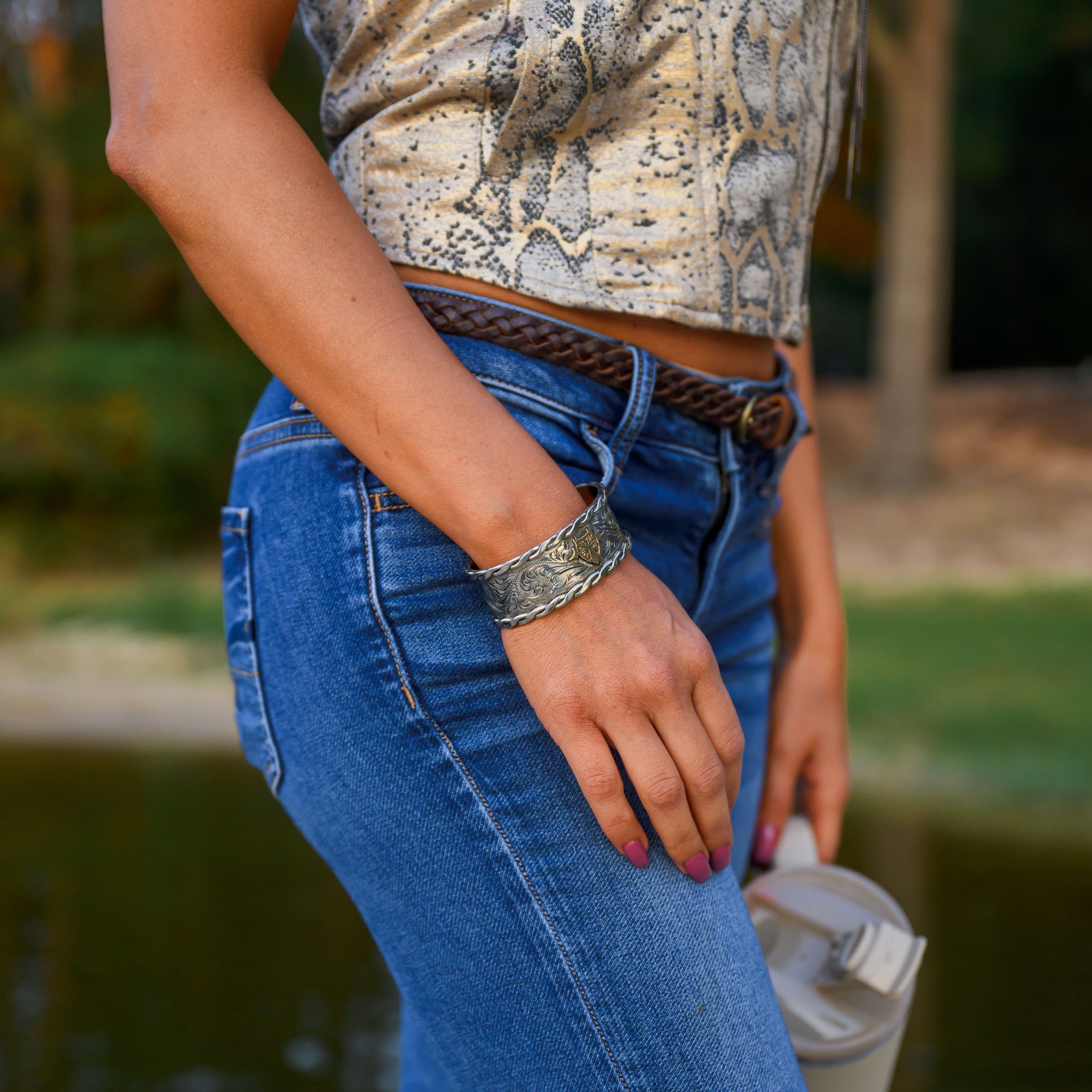 Heartbeat of a Hunter Women Cuff Bracelet