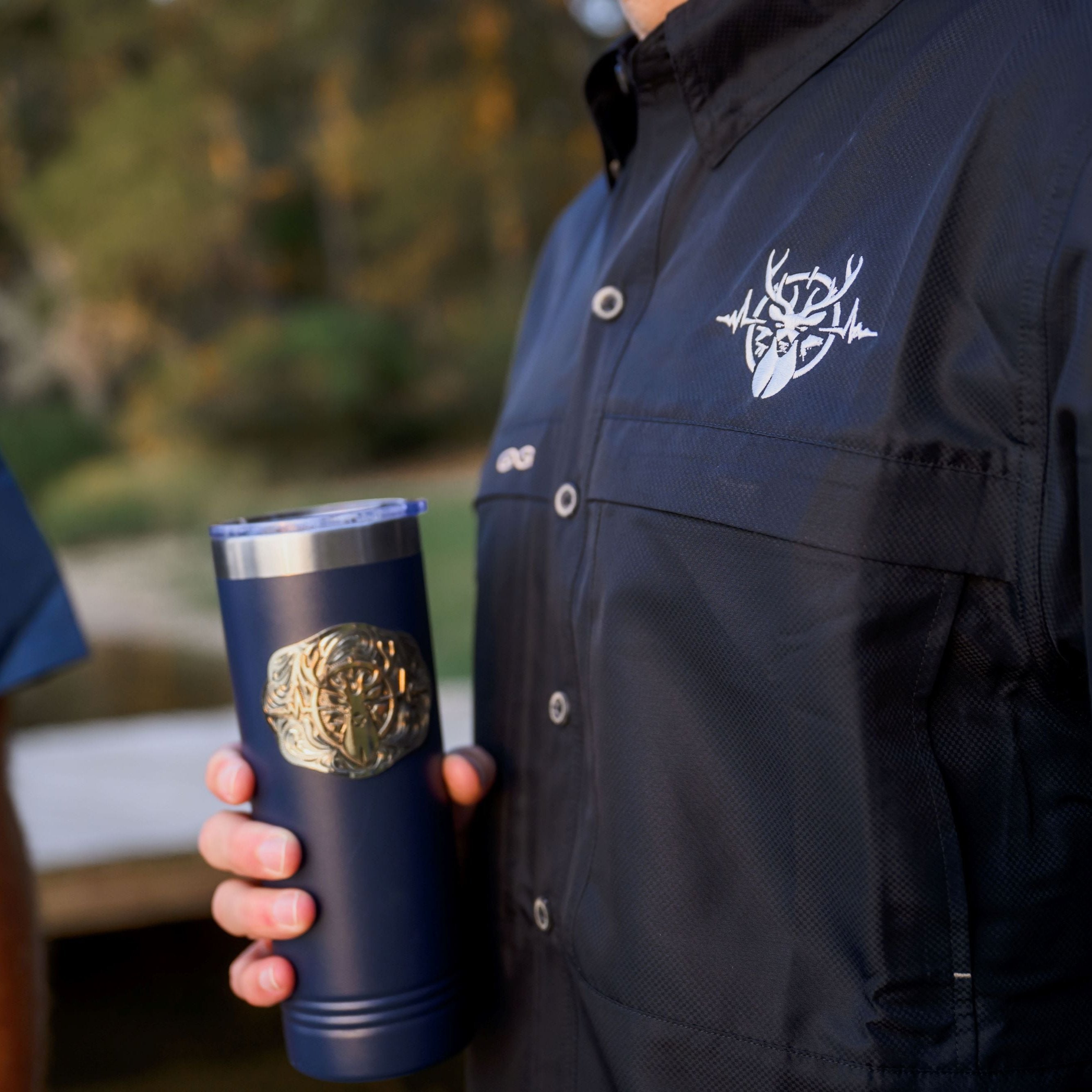 Heartbeat of a Hunter 20 oz. Tumbler - Navy