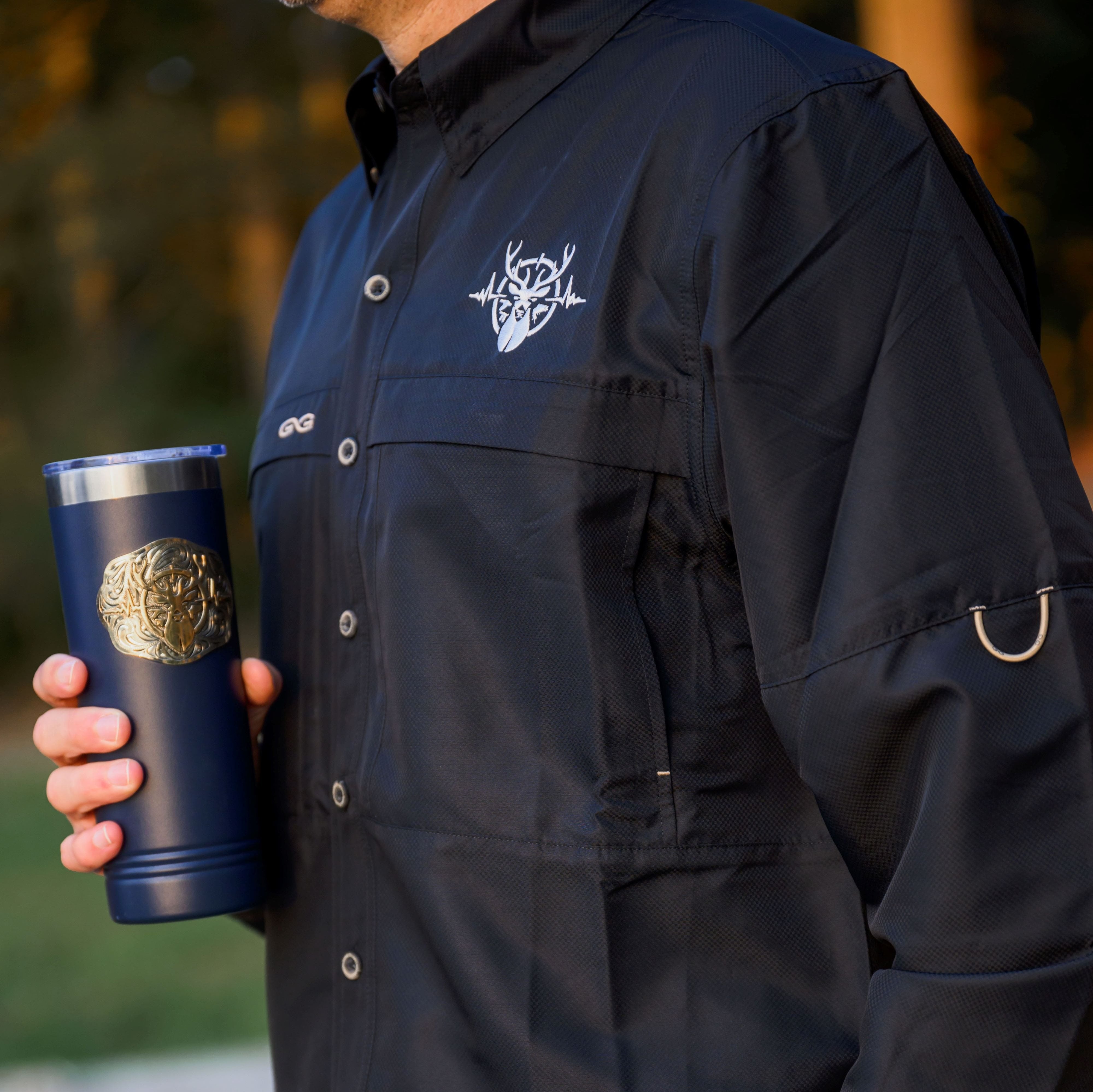 Heartbeat of a Hunter 20 oz. Tumbler - Navy