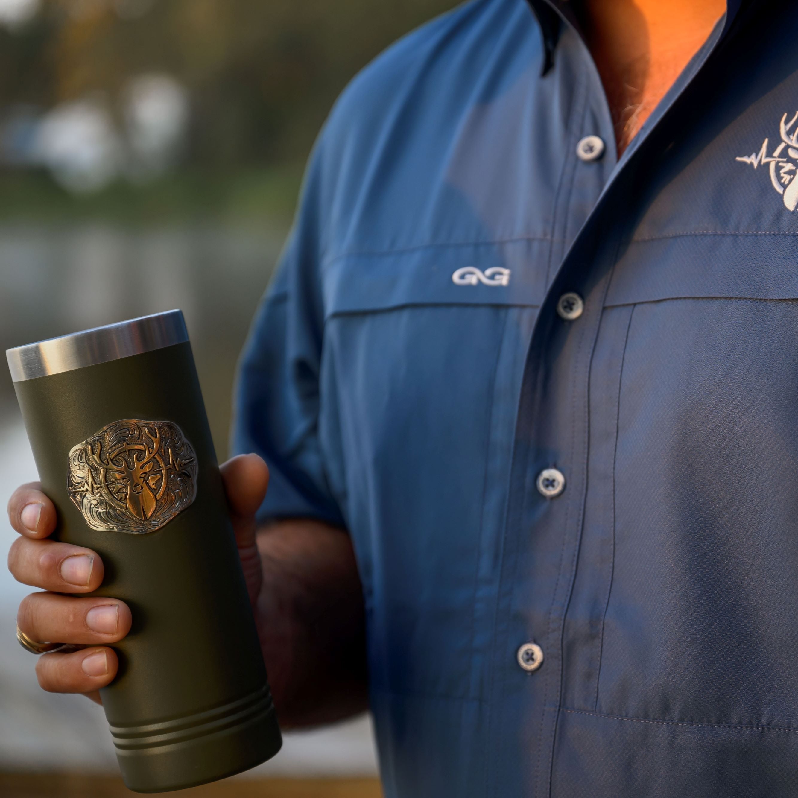 Heartbeat of a Hunter 20 oz. Tumbler – Olive