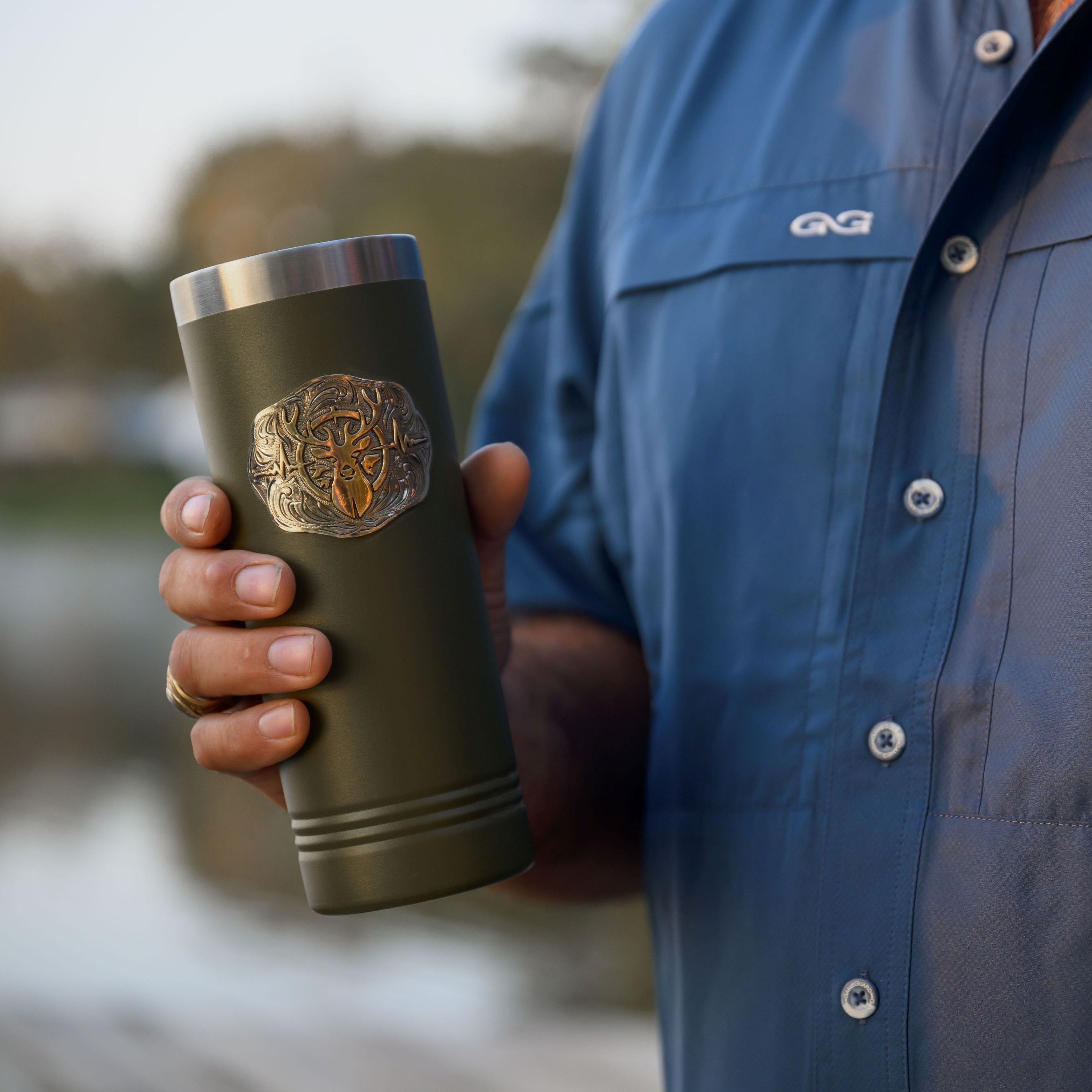 Heartbeat of a Hunter 20 oz. Tumbler – Olive