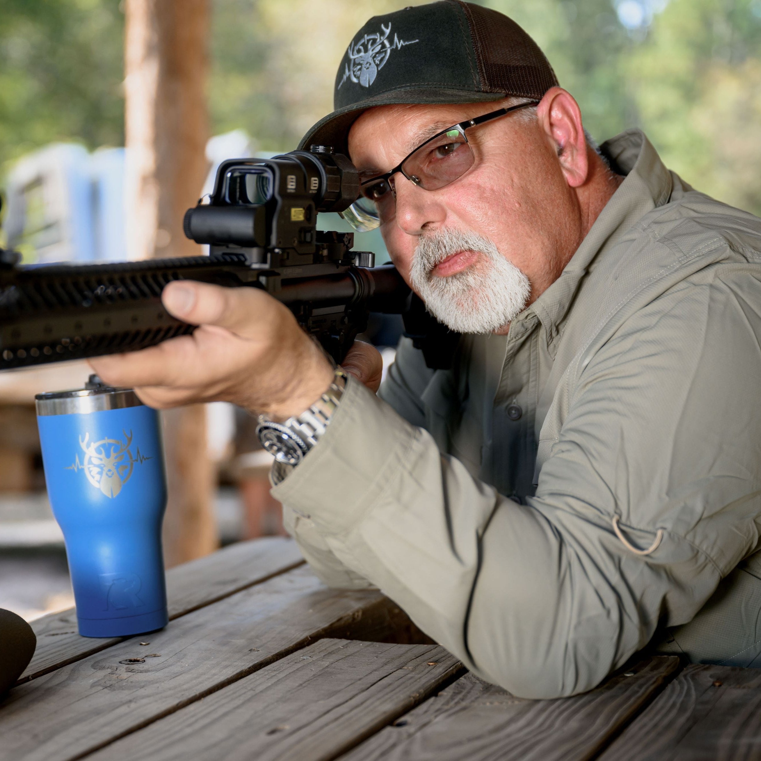 Heartbeat of a Hunter Long Sleeve Men's MicroFiber Shirt - Mesquite