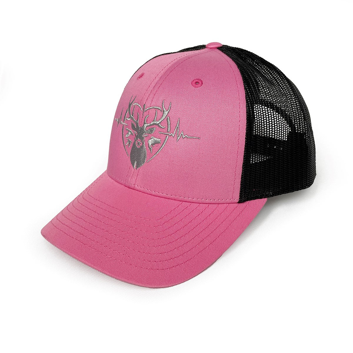Heartbeat of a Huntress Pink & Black Trucker Cap